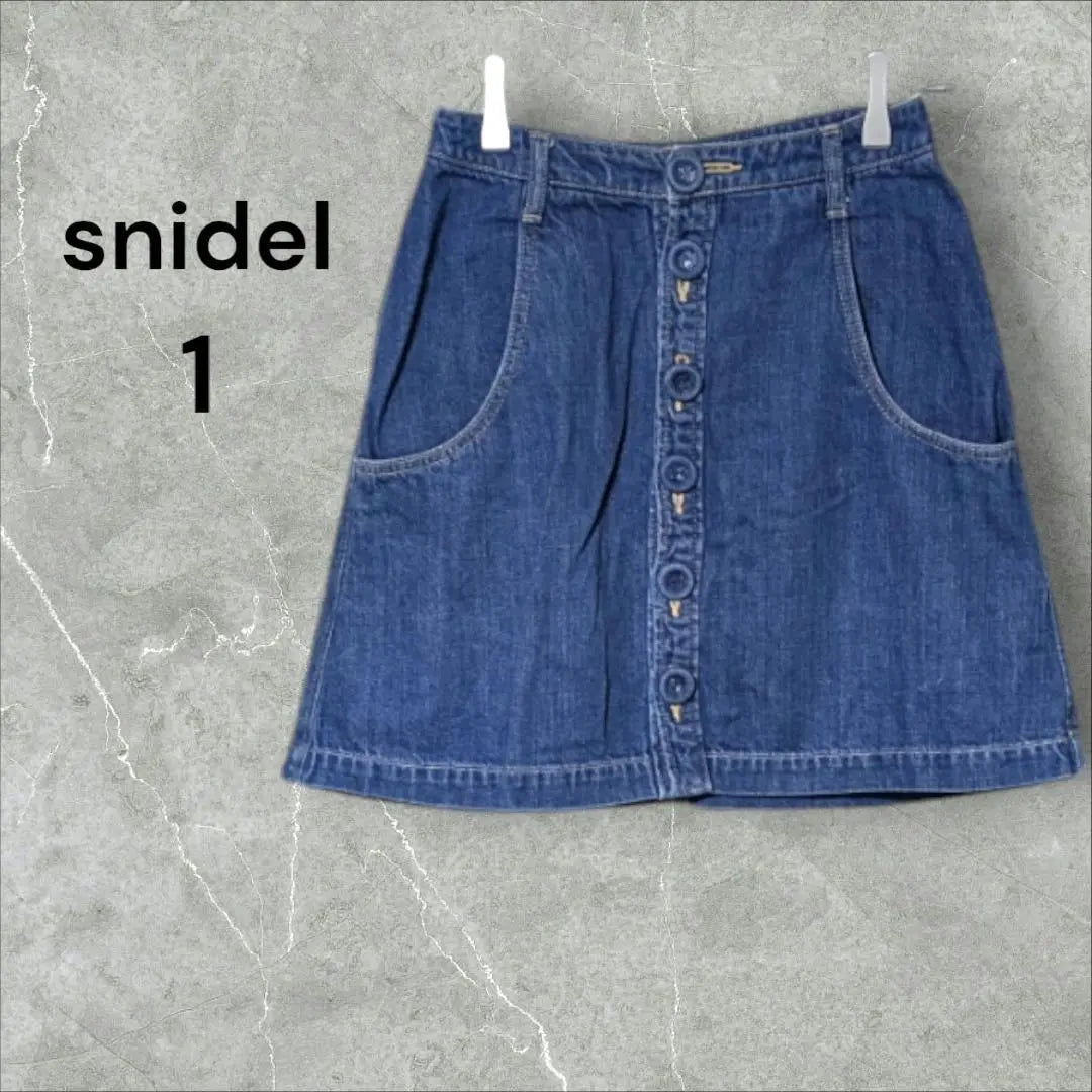 {snidel} Snidel denim mini skirt trapezoid button front blue | 《snidel》スナイデル デニム ミニスカート 台形 ボタンフロント ブルー