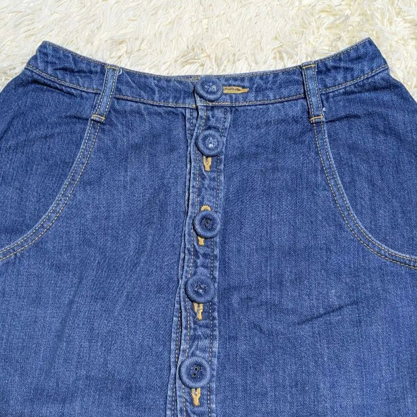 {snidel} Snidel denim mini skirt trapezoid button front blue | 《snidel》スナイデル デニム ミニスカート 台形 ボタンフロント ブルー