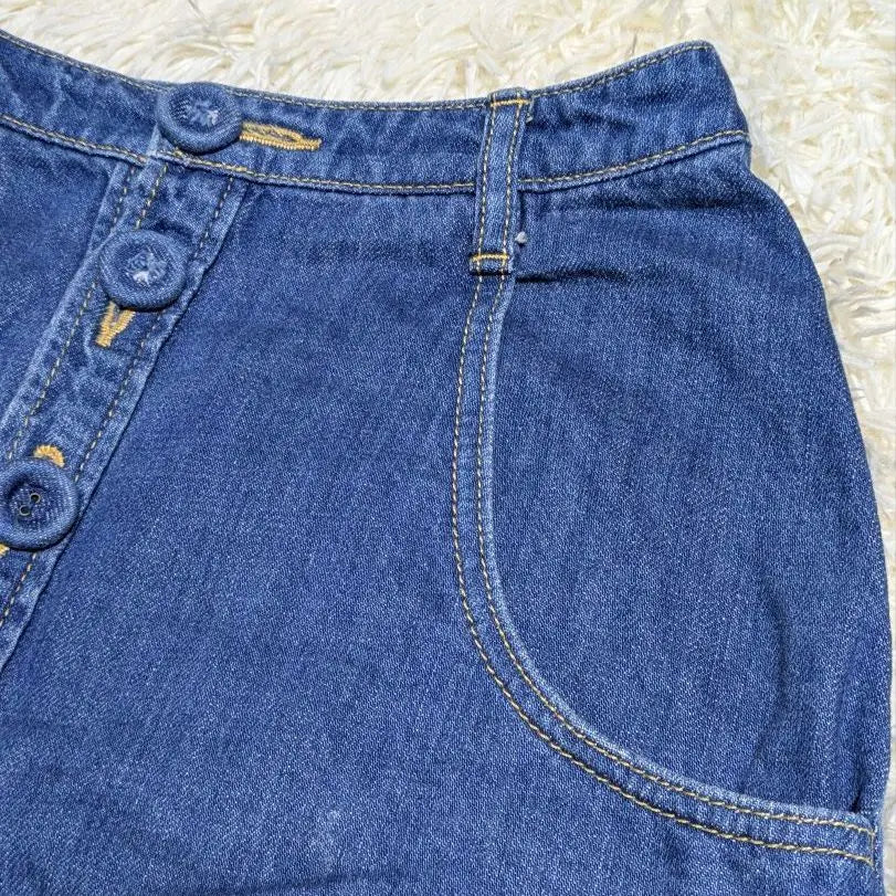 {snidel} Snidel denim mini skirt trapezoid button front blue | 《snidel》スナイデル デニム ミニスカート 台形 ボタンフロント ブルー