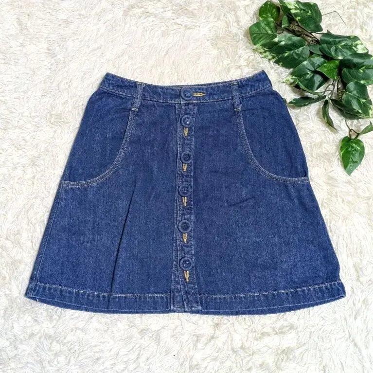 {snidel} Snidel denim mini skirt trapezoid button front blue | 《snidel》スナイデル デニム ミニスカート 台形 ボタンフロント ブルー