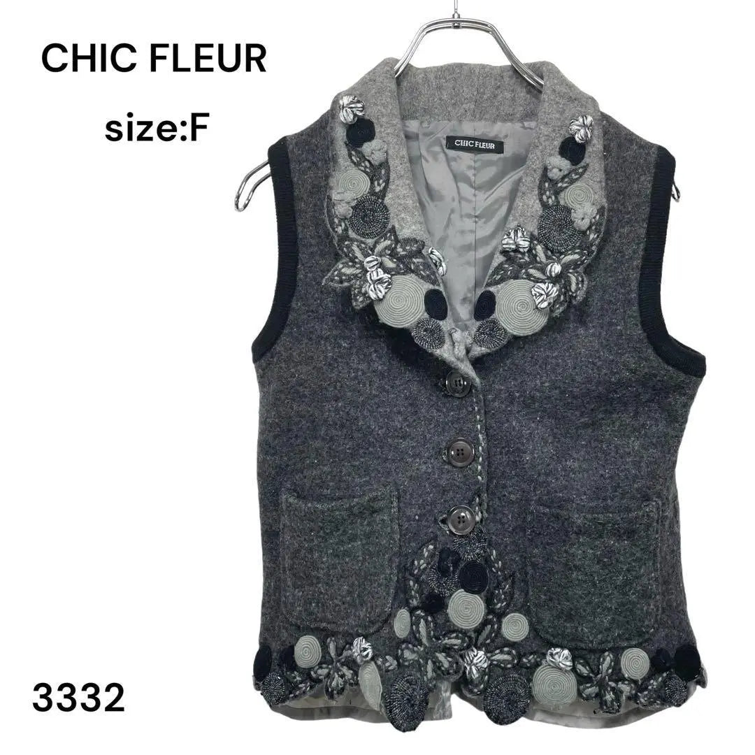 Chaleco CHIC FLEUR GRATIS Elegante Gris de Moda