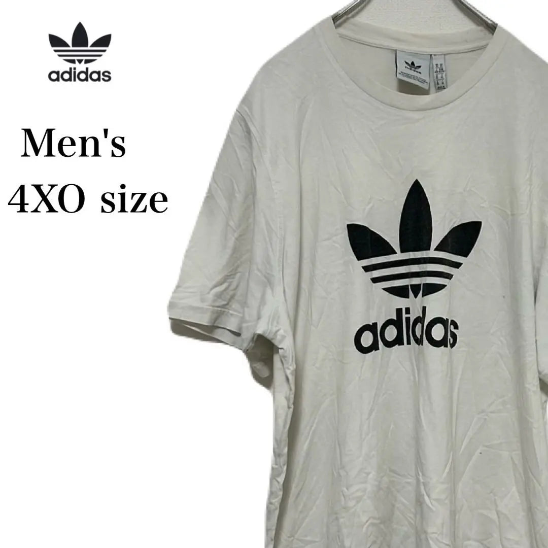 adidas short sleeve logo t-shirt for men 4XO white