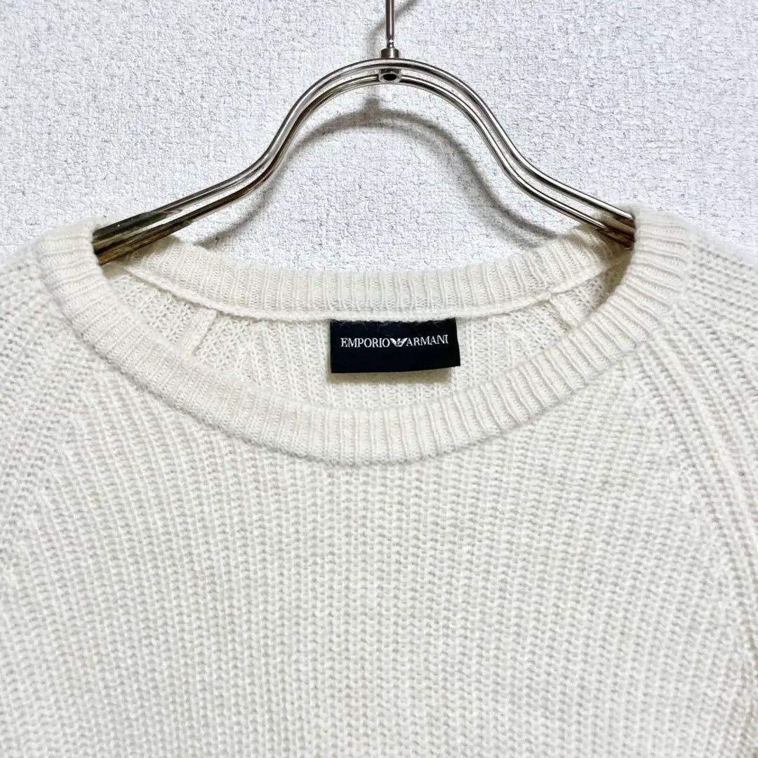 Emporio Armani Long Sleeve Wool Knit Sweater Ivory Men's M