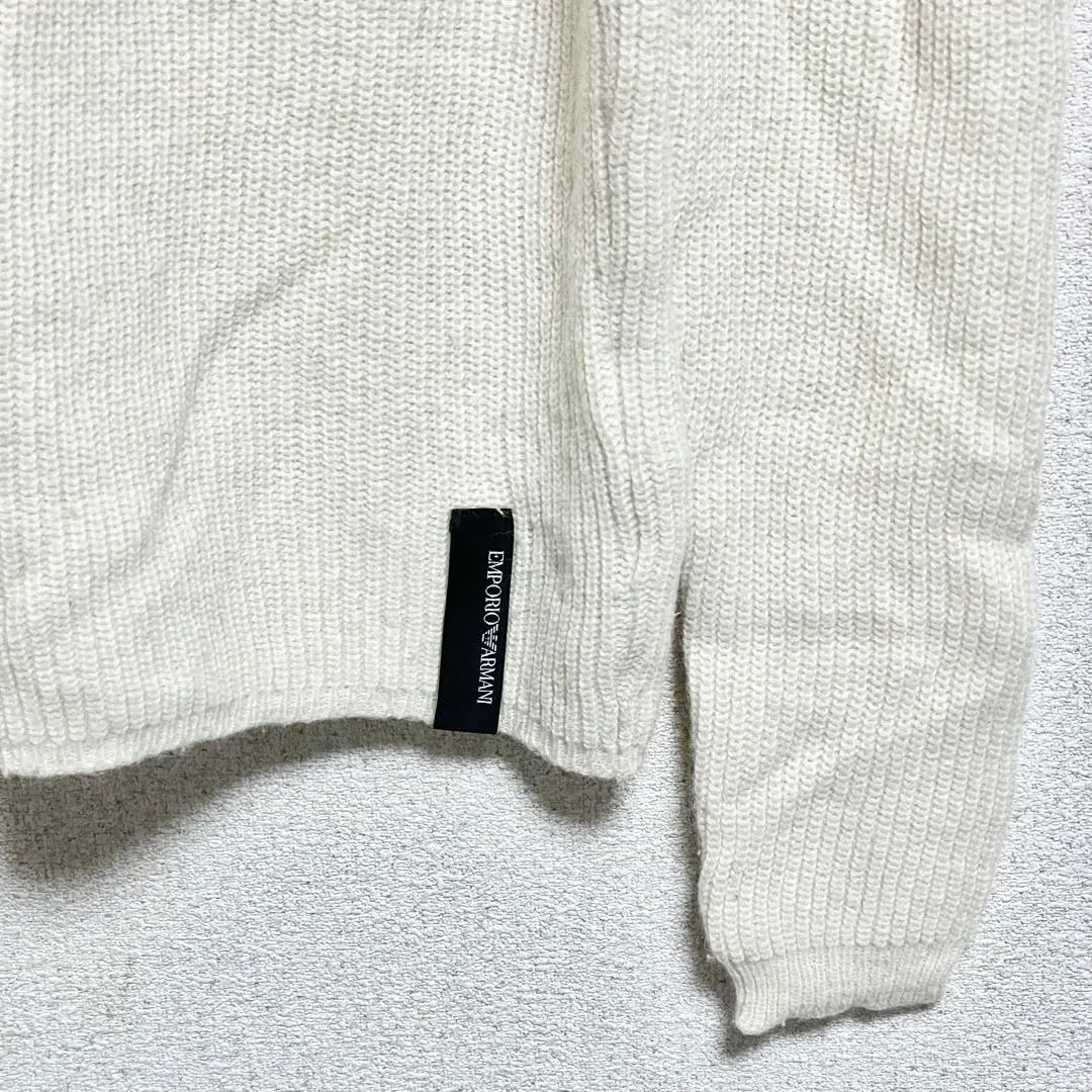 Emporio Armani Long Sleeve Wool Knit Sweater Ivory Men's M