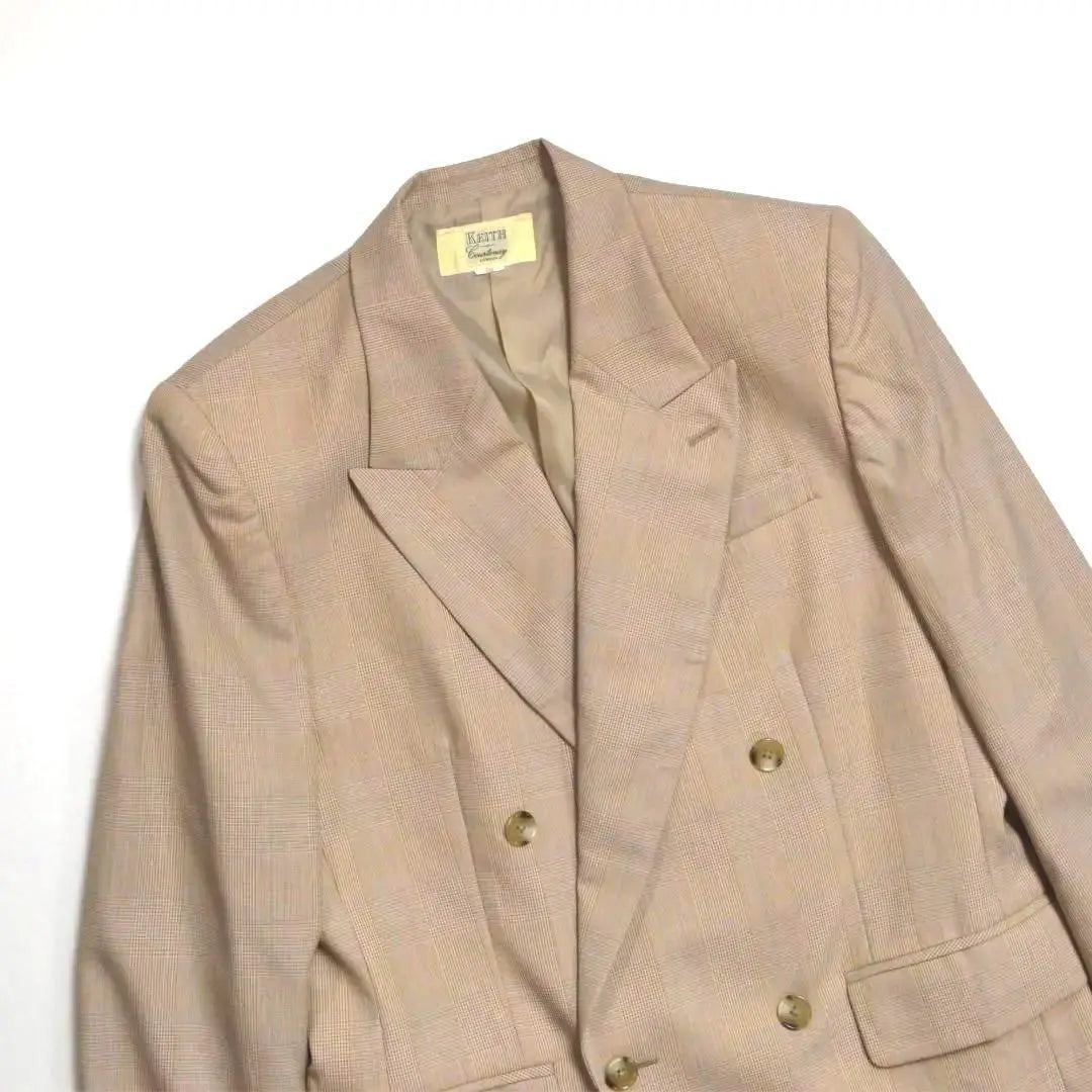 Keith Keith Double button Genkeck Pattern Wool Teering Jacket Beige