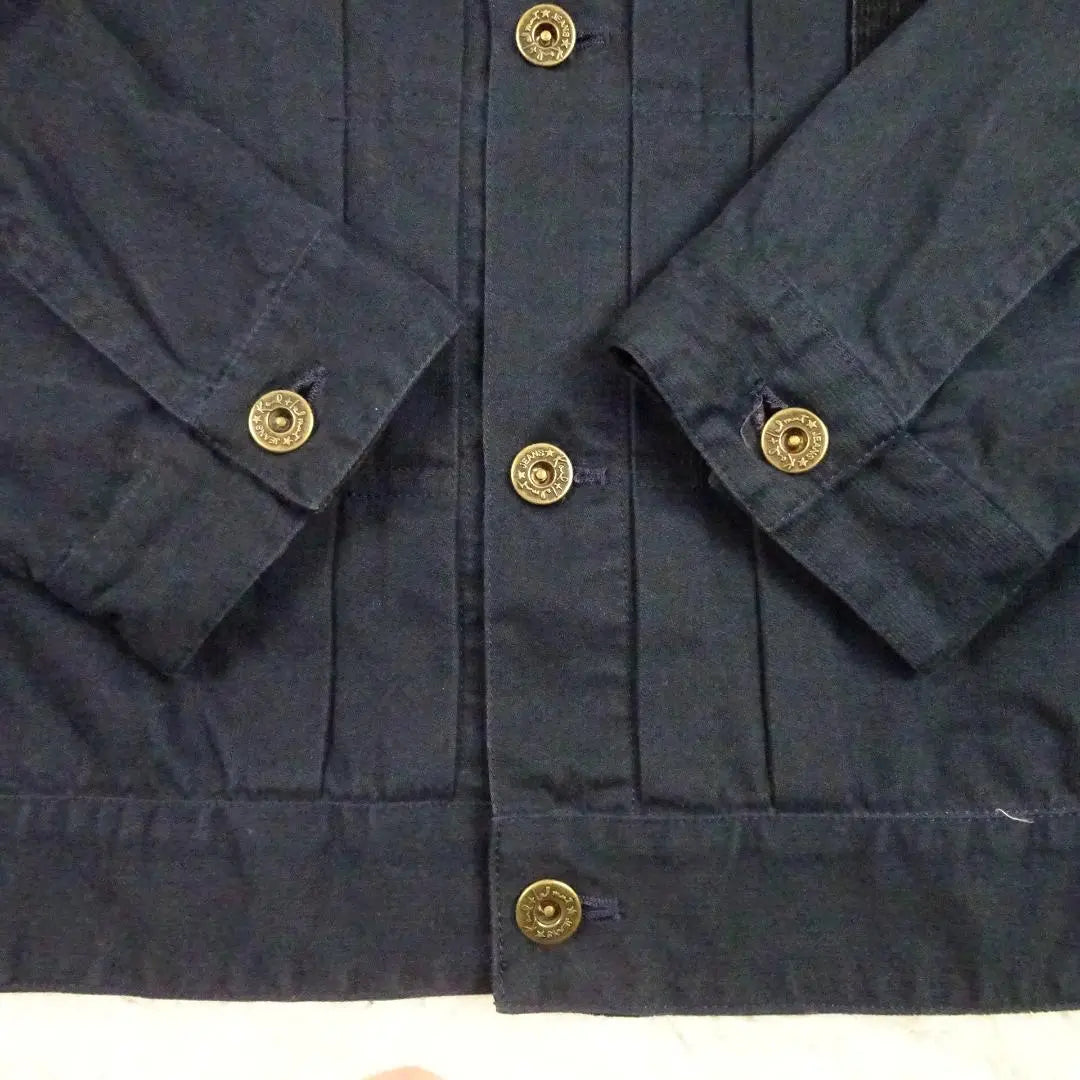 Good Condition Karl Helm Big Logo Work Jacket Collar Corduroy M Navy