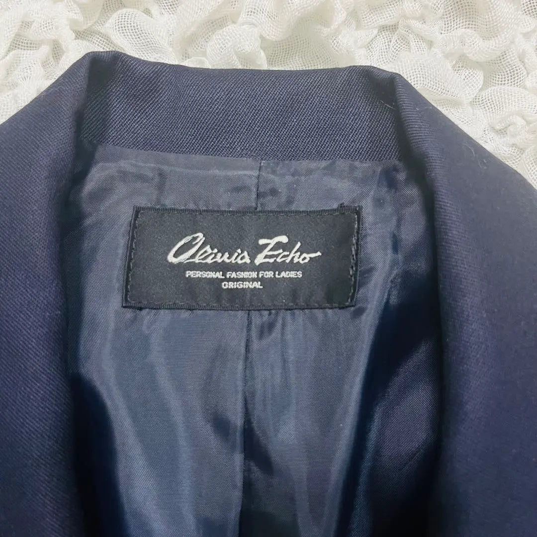 Chaqueta Olivia de doble sastrería con botones dorados para mujer, azul marino, n.º 9 M