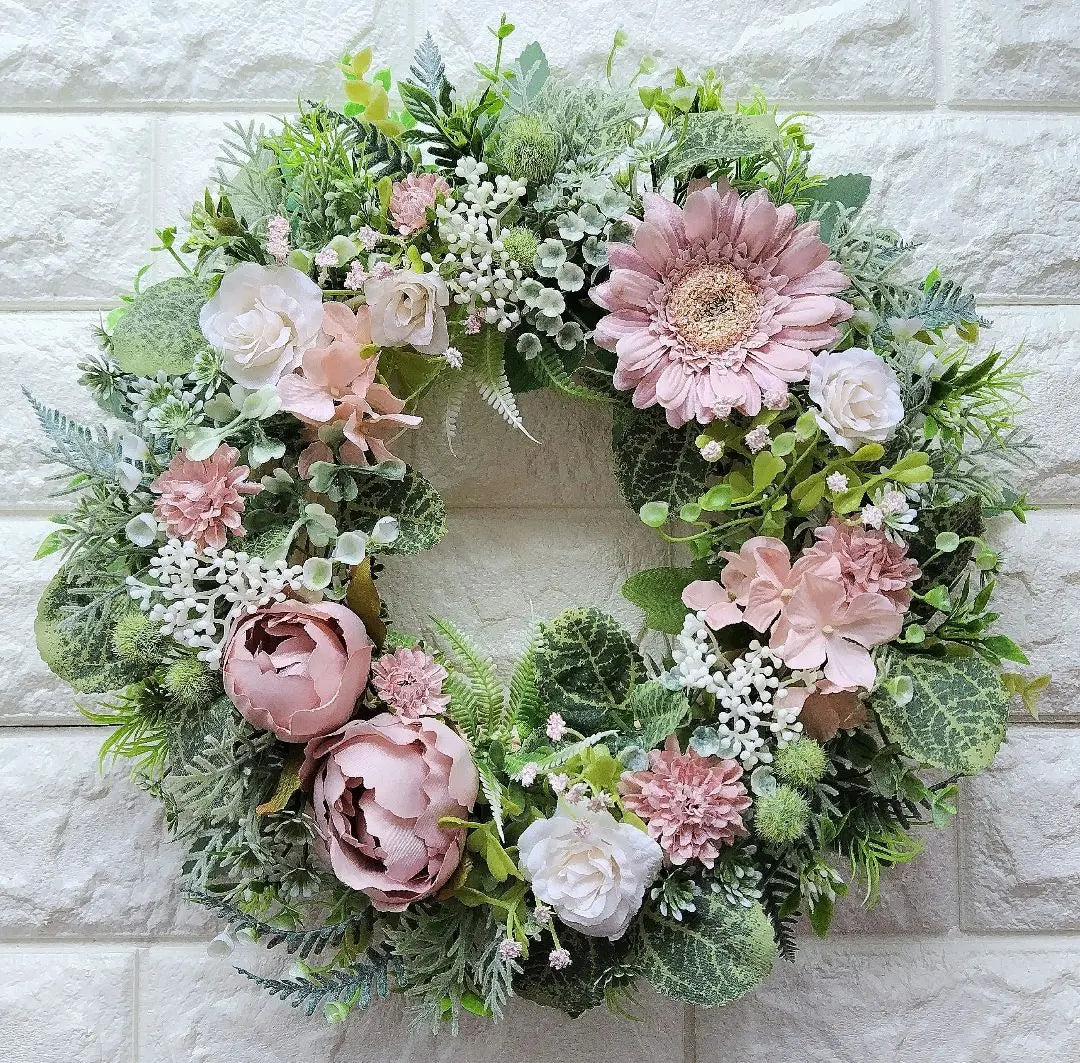 Flower wreath, entrance wreath, artificial flower wreath, spring wreath