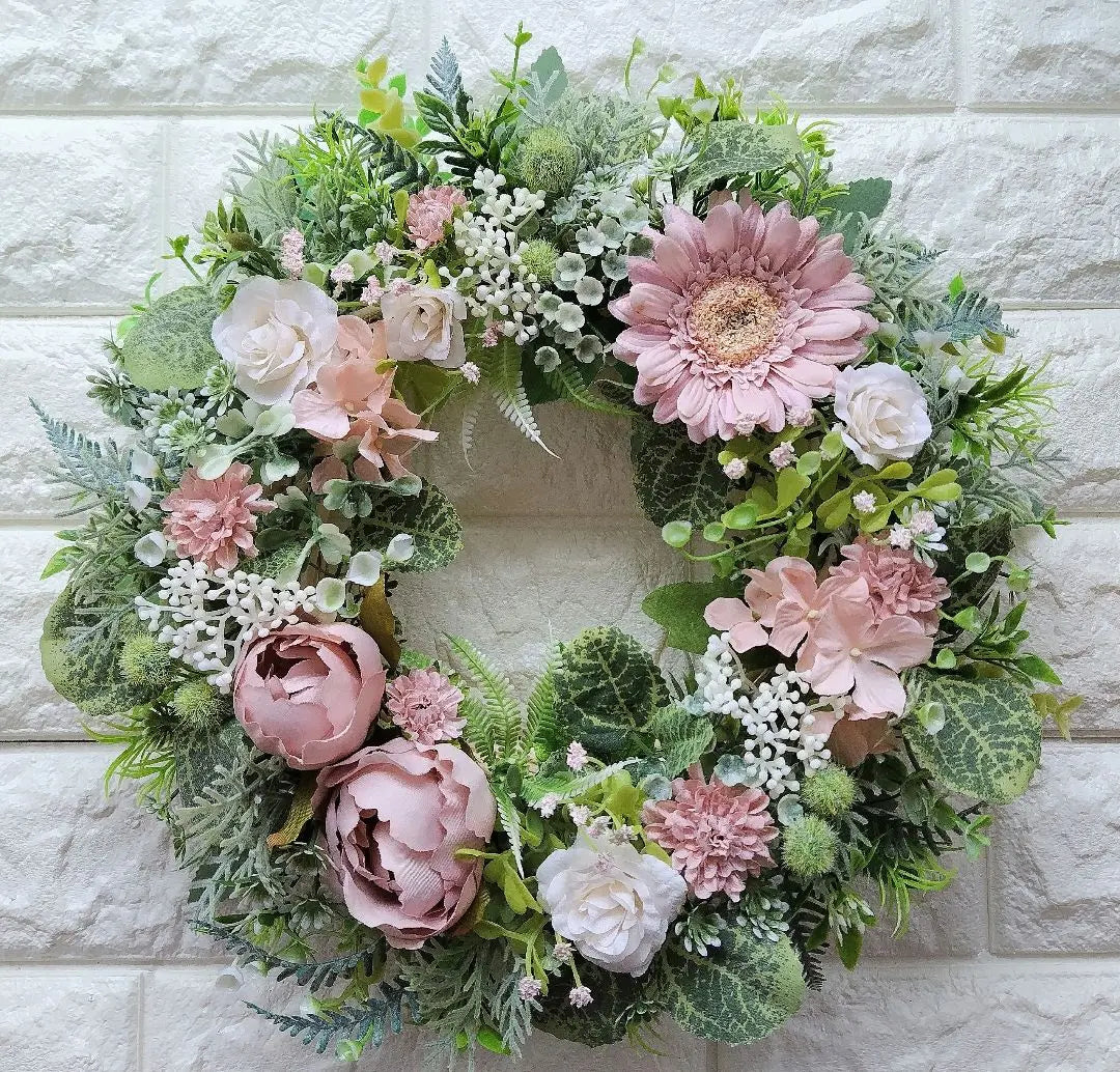 Flower wreath, entrance wreath, artificial flower wreath, spring wreath