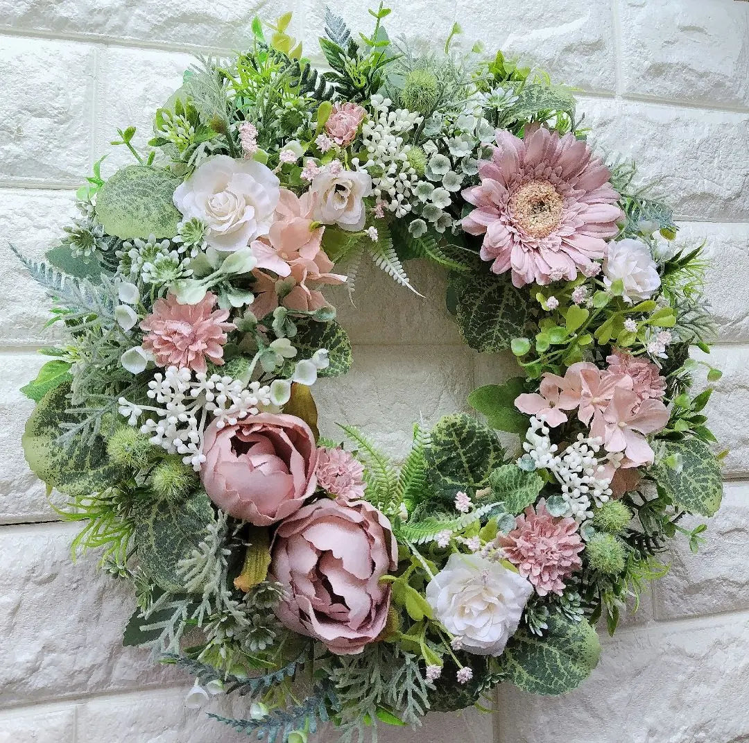 Flower wreath, entrance wreath, artificial flower wreath, spring wreath