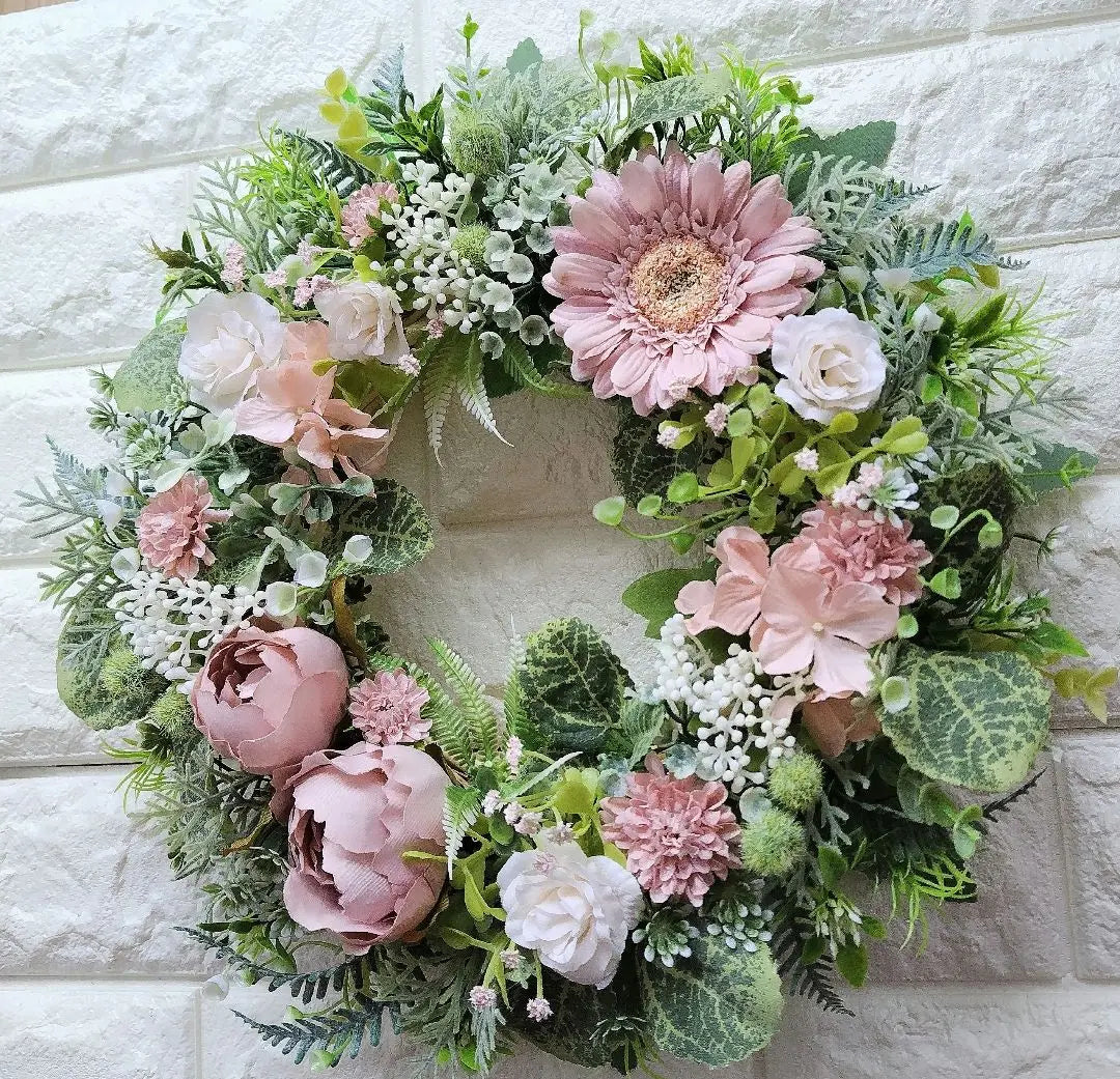 Flower wreath, entrance wreath, artificial flower wreath, spring wreath