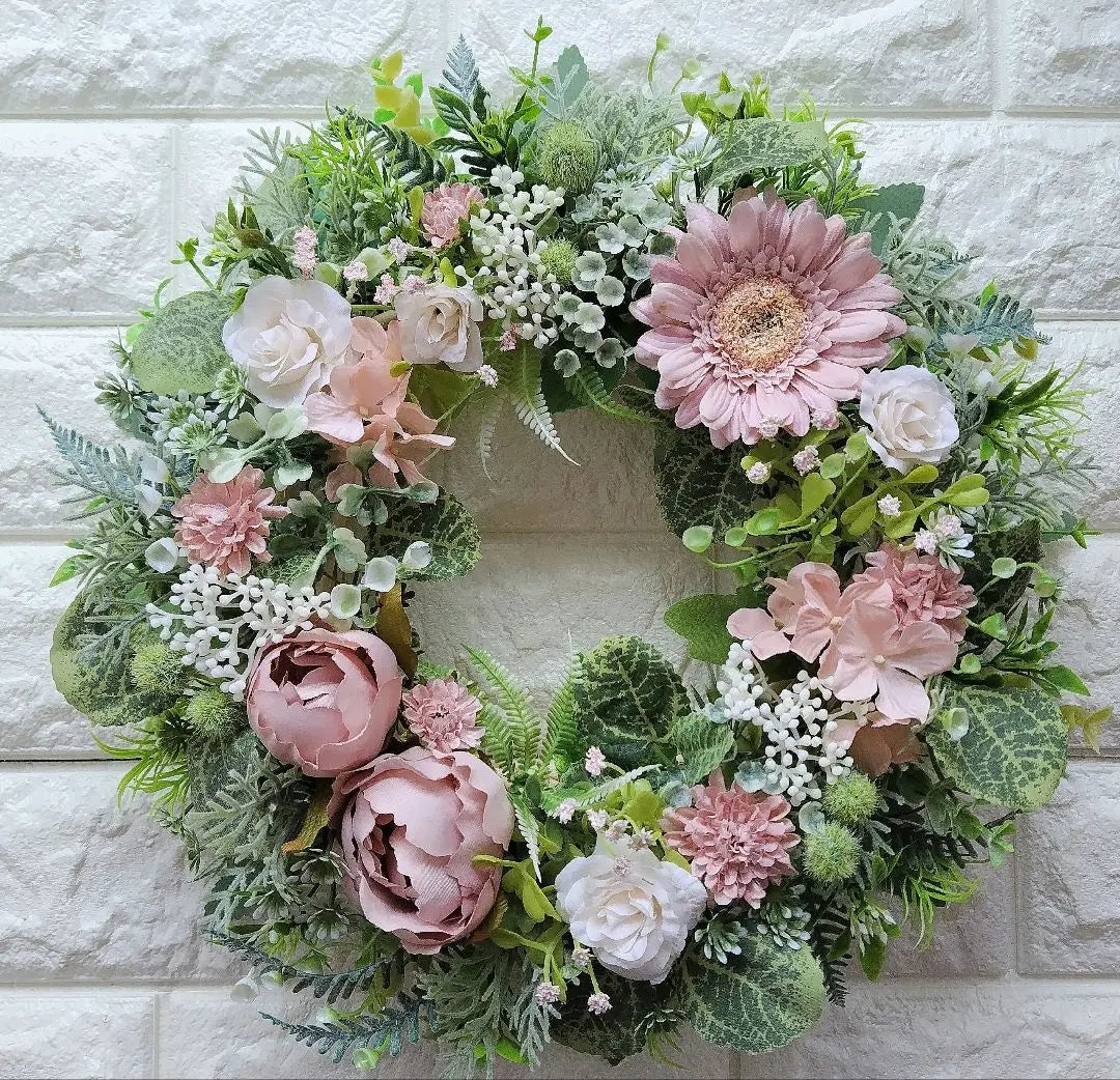 Flower wreath, entrance wreath, artificial flower wreath, spring wreath