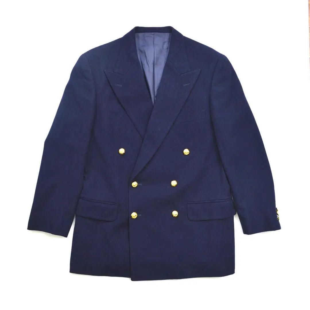 VAN Van Jacket 80S Wool 100 % Gold Double button Blazer Navy Blue M | VANヴァンヂャケット 80sウール100％金ダブルボタンブレザー 紺ブレ M