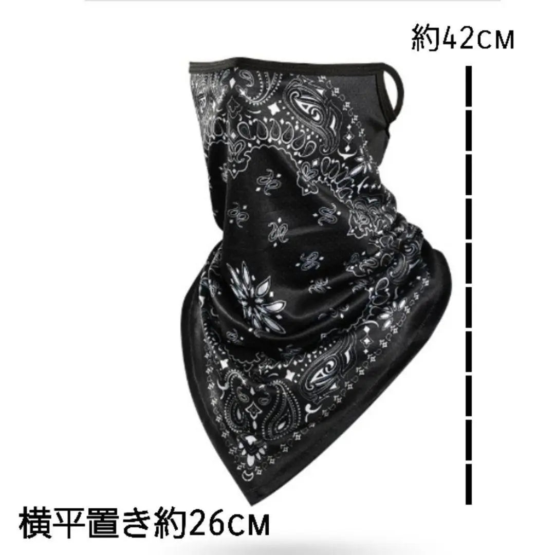 ◆ New ◆ Popular ◆ Black ◆ ② Bandana pattern ◆ Face mask ◆ Cover ◆ UV cut ◆ Men and women