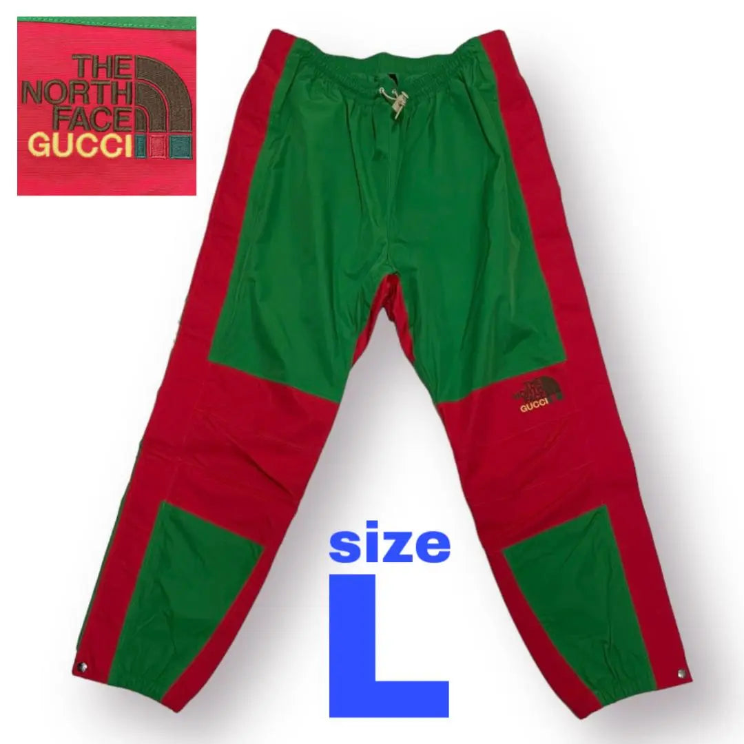 Gucci x North Face Collaboration Nylon Pants Green/Red Domestic Genuine Product