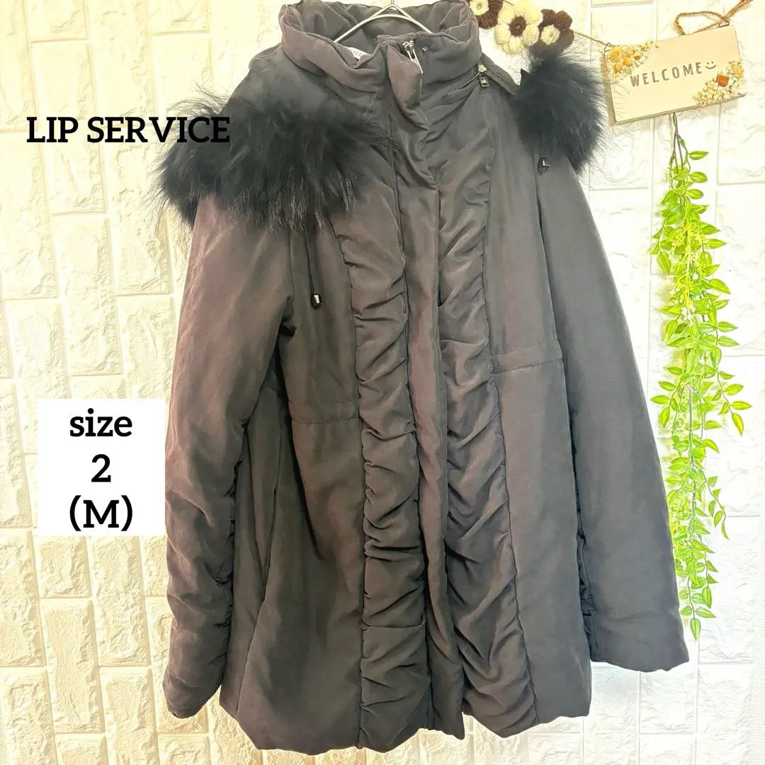 LIP SERVICE Lip Service Padded Coat Black Fur