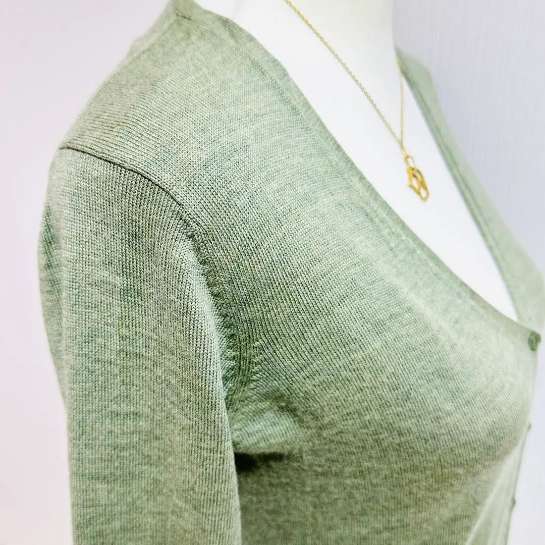 Uniqlo 100% stretch wool high gauge knit cardigan Sage Green