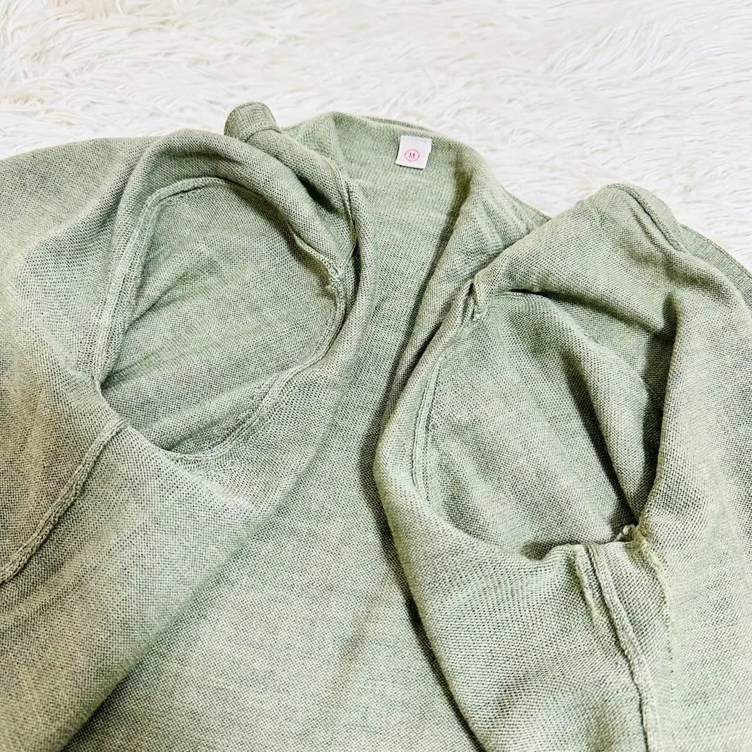 Uniqlo 100% stretch wool high gauge knit cardigan Sage Green