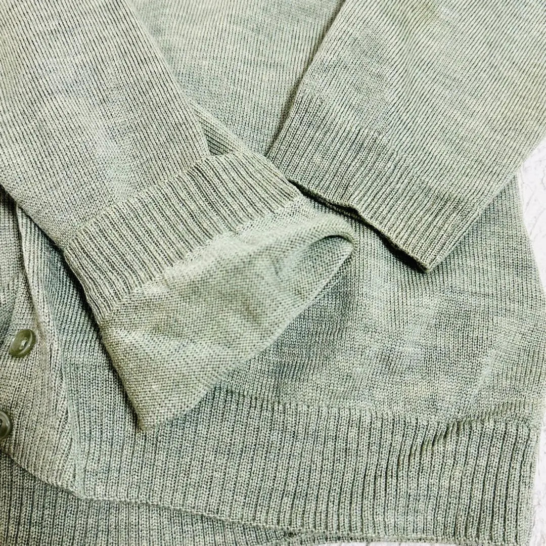 Uniqlo 100% stretch wool high gauge knit cardigan Sage Green