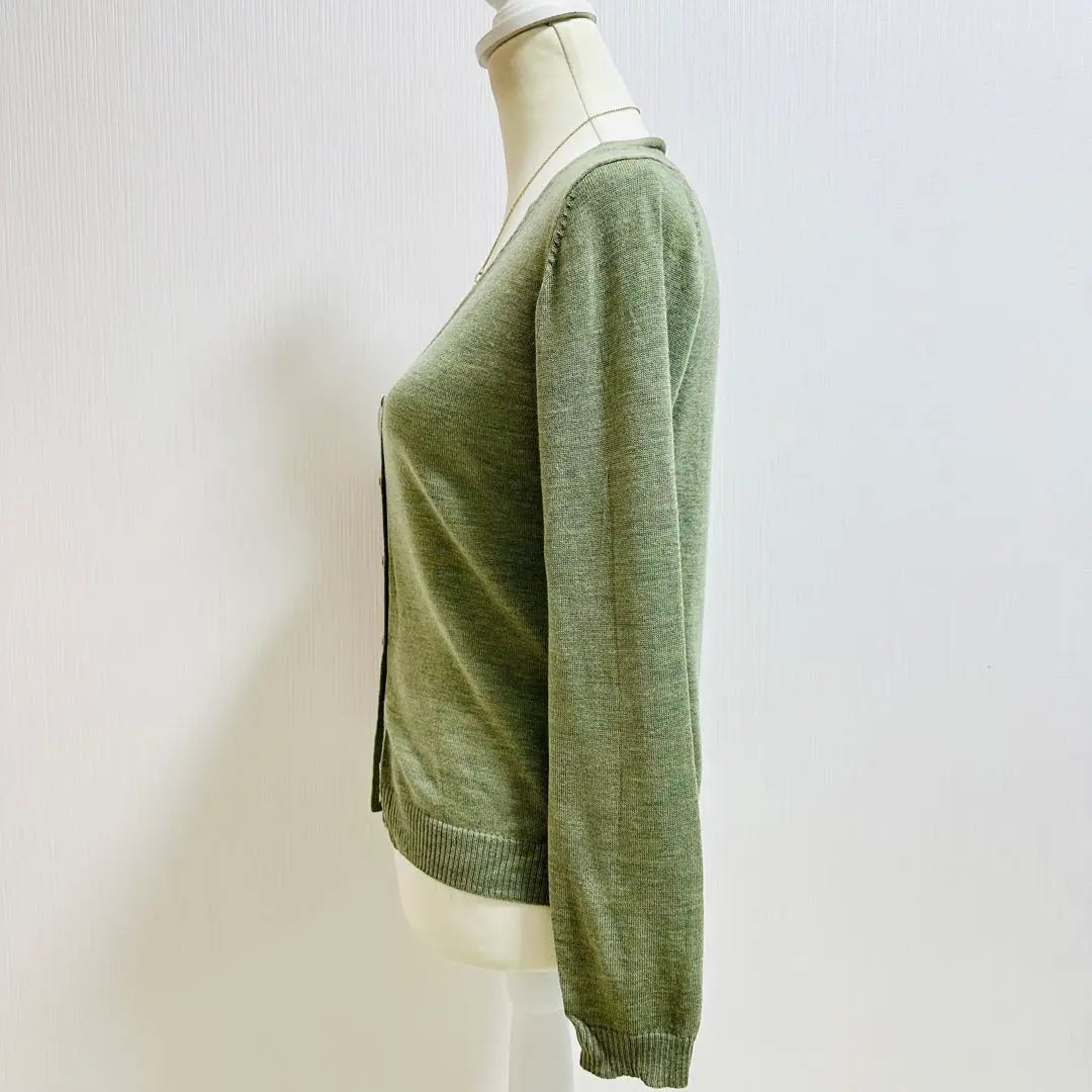 Uniqlo 100% stretch wool high gauge knit cardigan Sage Green