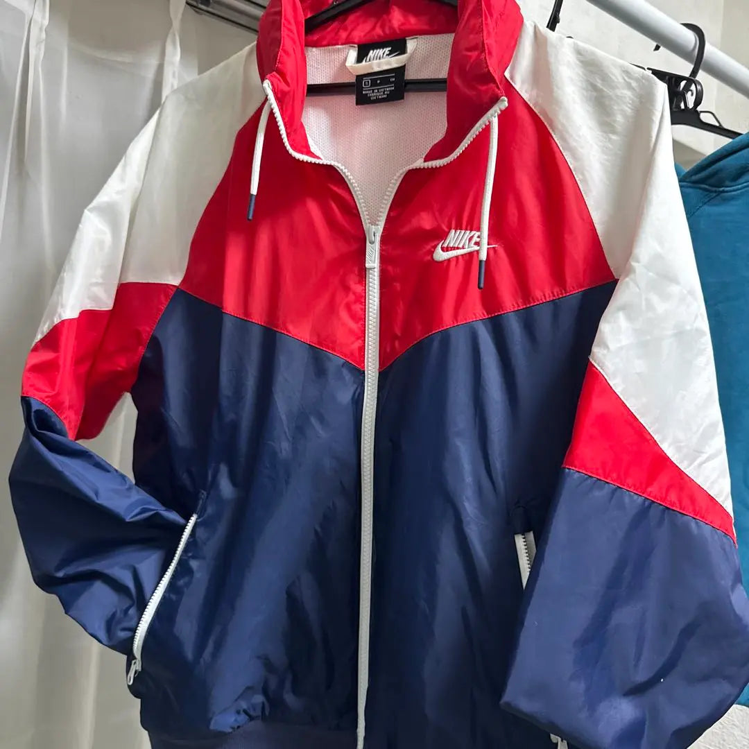 Nike Zip-Up Nylon Jacket Red Blue