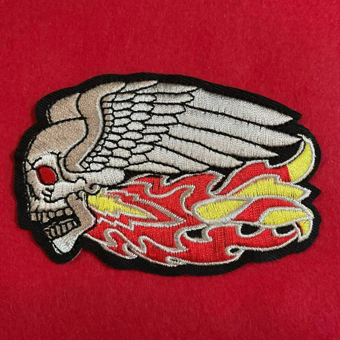 B-30 Skull Skull Biker Flame Embroidery Patch Patch Iron