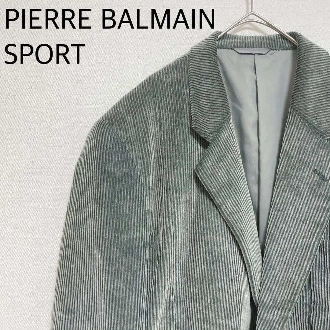 h722 Pierre Balmain Sports [L] Green Jacket Vintage Style