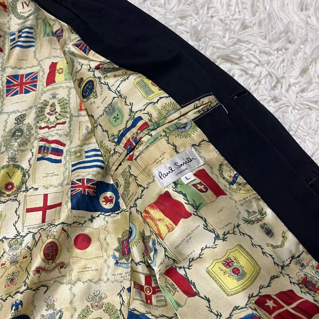 Chaqueta de sastrería con estampado de bandera nacional de Paul Smith, color negro, talla L