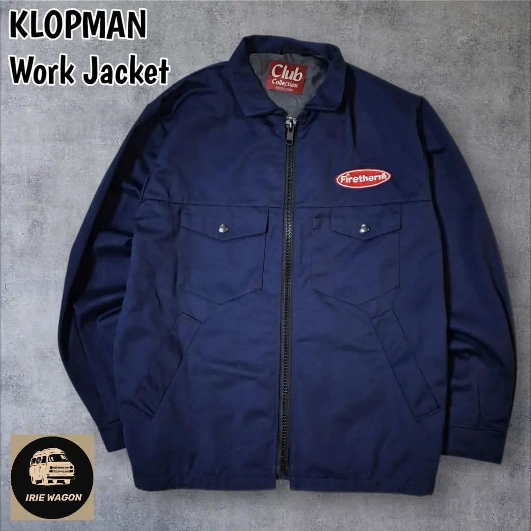 [KLOPMAN] Chaqueta de trabajo técnica con logotipo bordado corporativo VINTAGE para hombre M