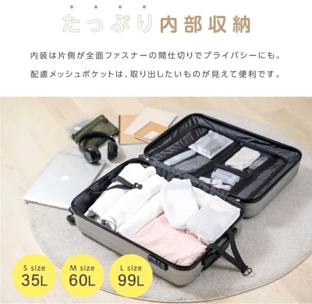 Suitcase Carry Case S 35L Carry Bag Lightweight Large Capacity TSA