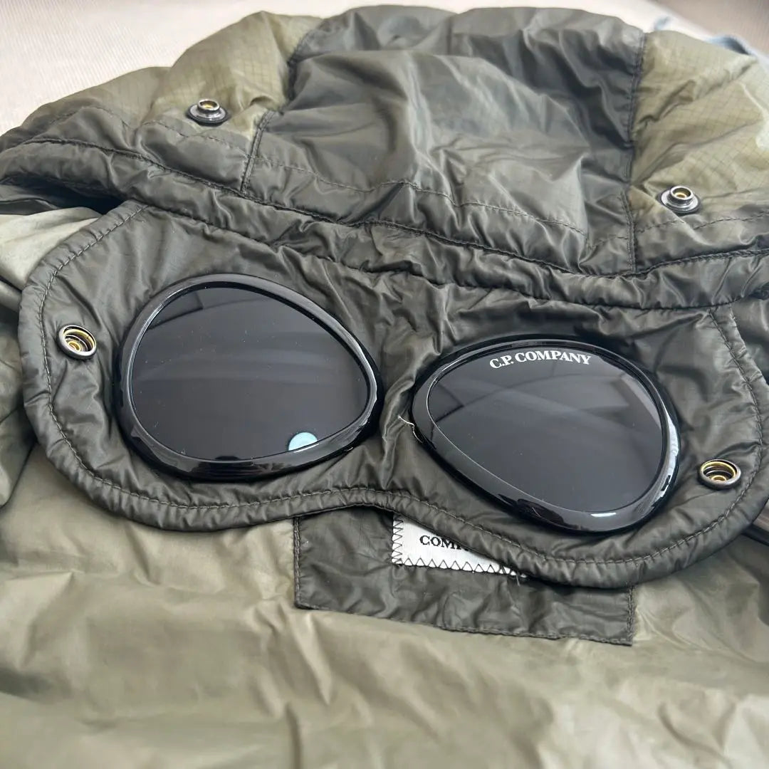 C.P. COMPANY Down Vest Khaki Hood with Sunglasses