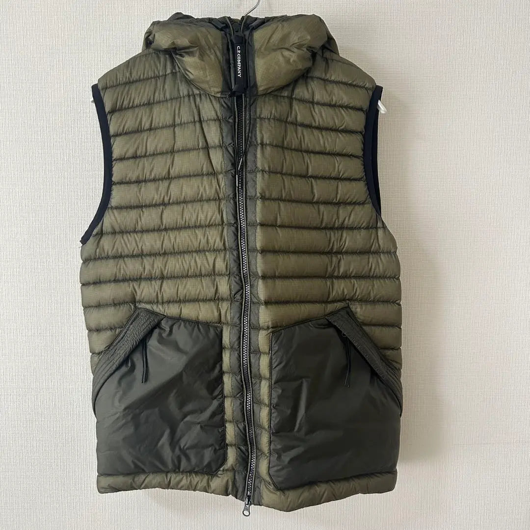 C.P. COMPANY Down Vest Khaki Hood with Sunglasses