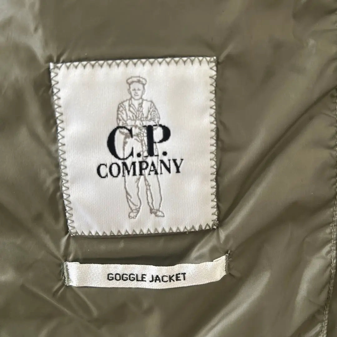 C.P. COMPANY Down Vest Khaki Hood with Sunglasses