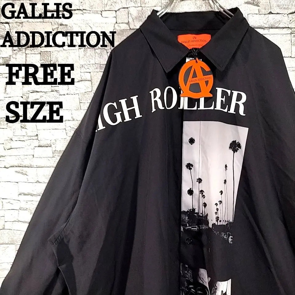 ☆New☆Galis Addiction Oversized Shirt Center Logo Sexy Black