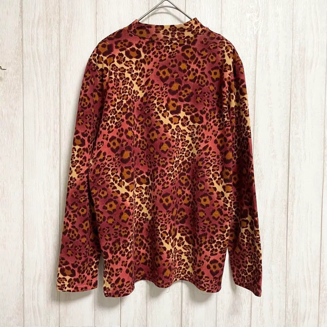 [TOMOMI] Total pattern leopard pattern mock neck cut -sew/Long sleeve spring/winter/Mrs.