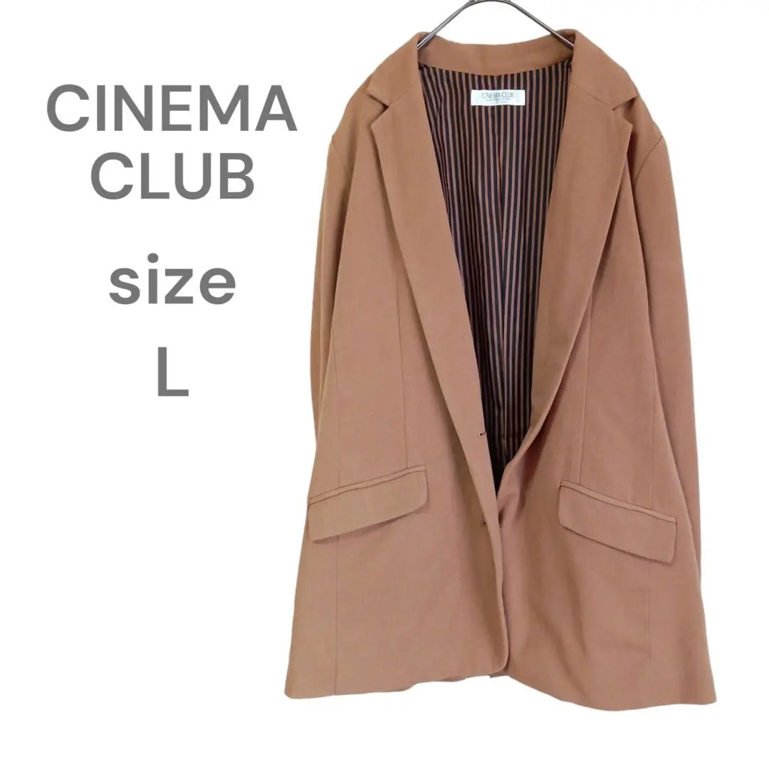 Chaqueta Entallada Cinema Club Single L Forro De Rayas Camel Elegante | シネマクラブ テーラードジャケット シングル Ｌ キャメル 裏地ストライプ 上品