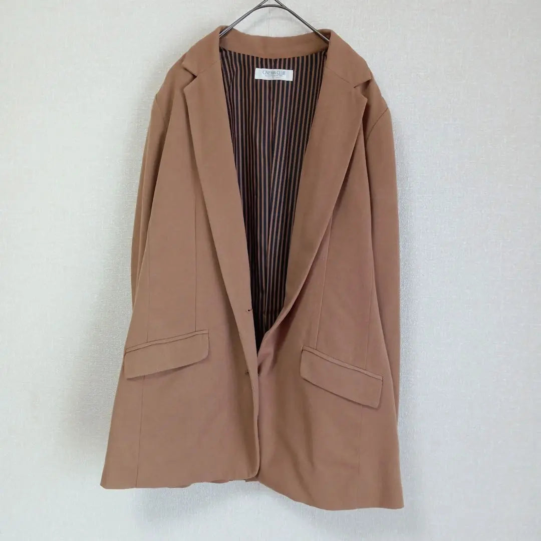 Chaqueta Entallada Cinema Club Single L Forro De Rayas Camel Elegante | シネマクラブ テーラードジャケット シングル Ｌ キャメル 裏地ストライプ 上品