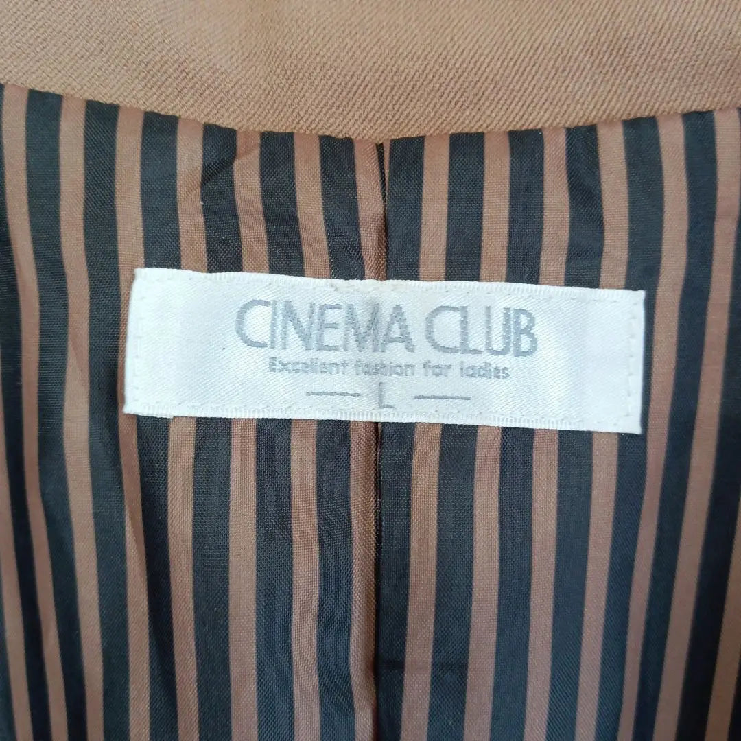 Chaqueta Entallada Cinema Club Single L Forro De Rayas Camel Elegante | シネマクラブ テーラードジャケット シングル Ｌ キャメル 裏地ストライプ 上品