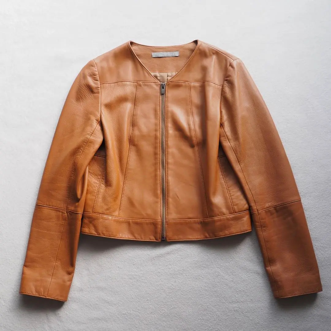 THEORY LUXE No Color Single Rider Leather Jacket Sheep Leather | theory luxe ノーカラー シングル ライダース レザージャケット 羊革