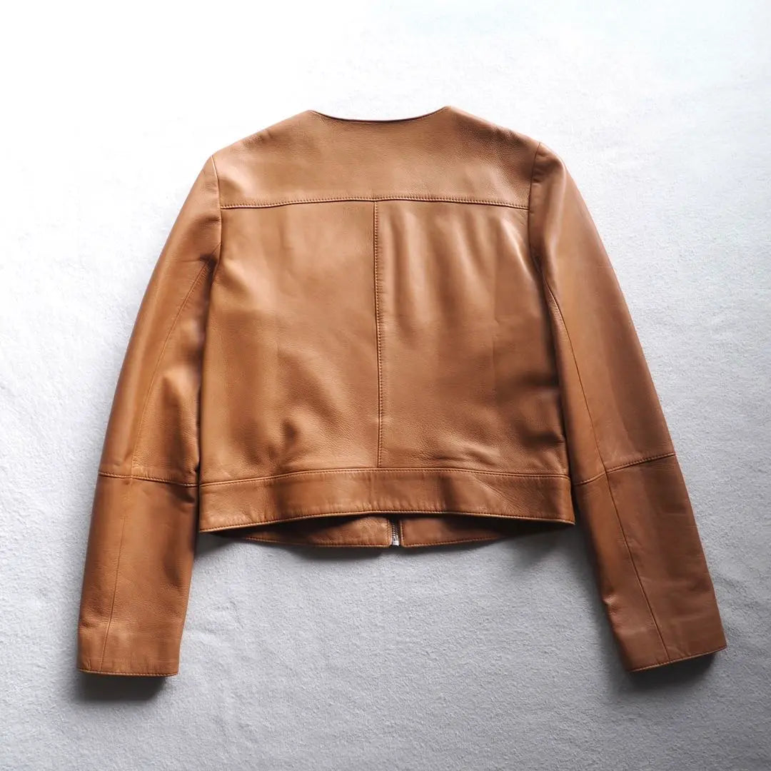 THEORY LUXE No Color Single Rider Leather Jacket Sheep Leather | theory luxe ノーカラー シングル ライダース レザージャケット 羊革