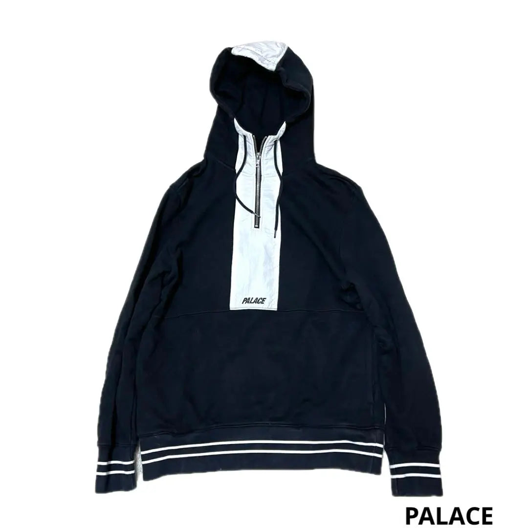 ●PALACE ●Half zip ●Hooded hoodie ●Body pocket