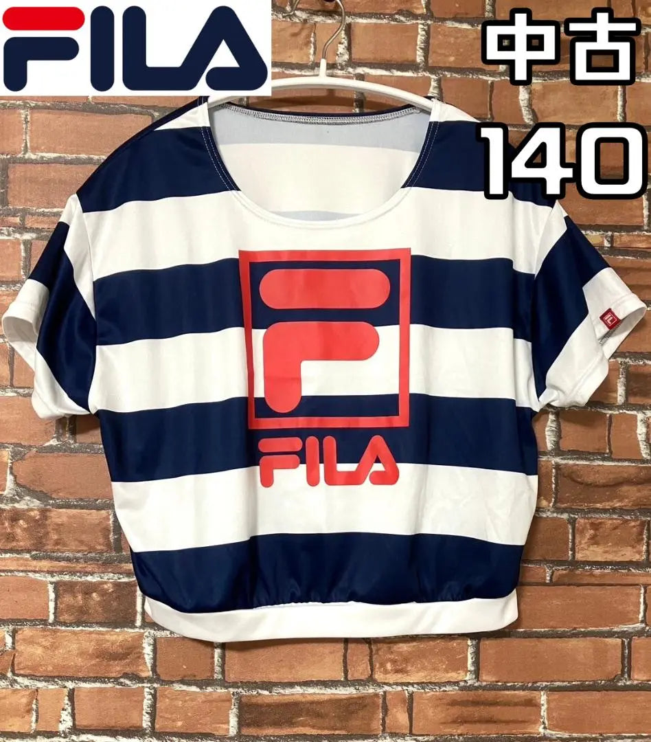 Used FILA Kids Tennis Game Shirt Size 140 Border