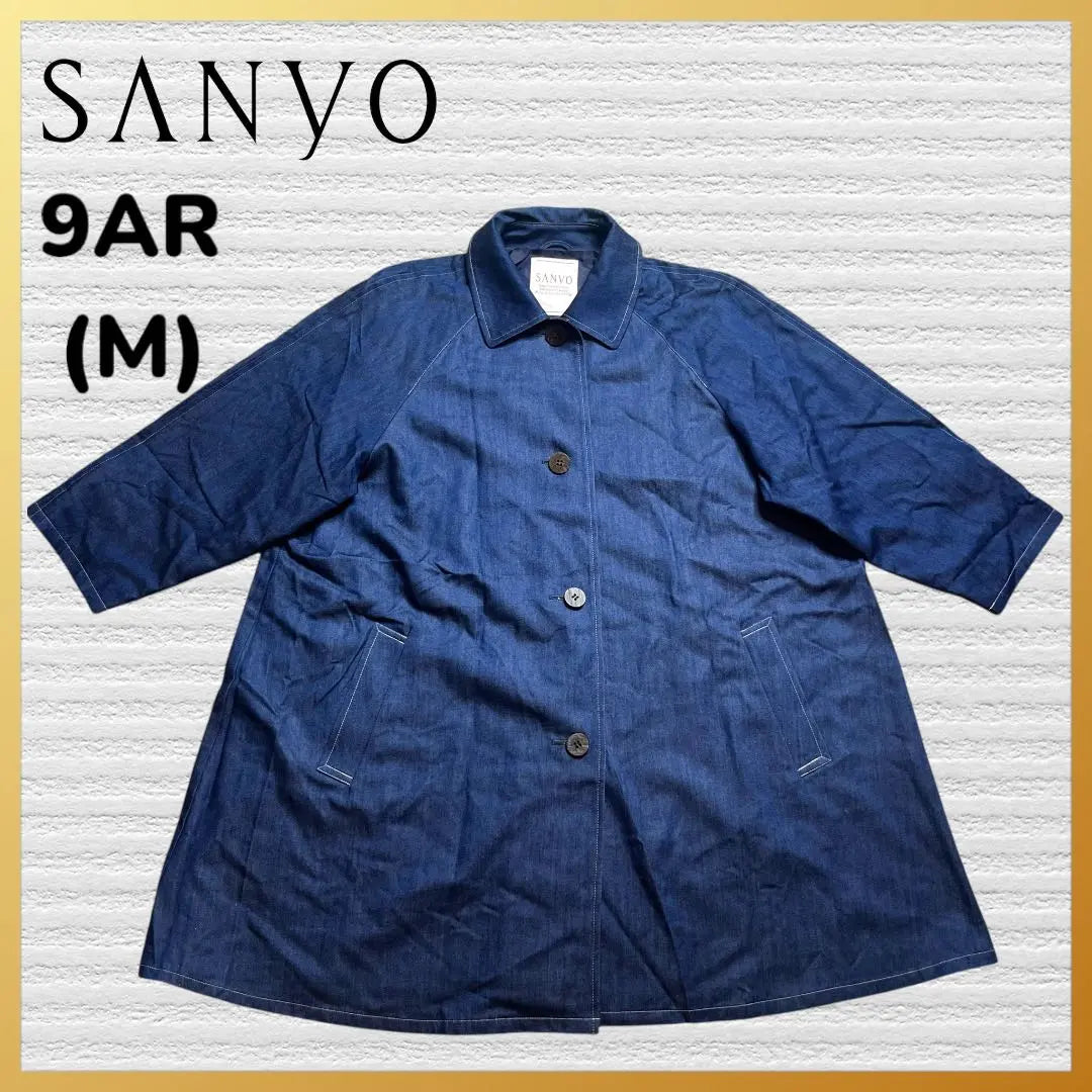 SANYO Sanyo Shokai Denim Coat Coverall Light Outerwear Spring Coordination M