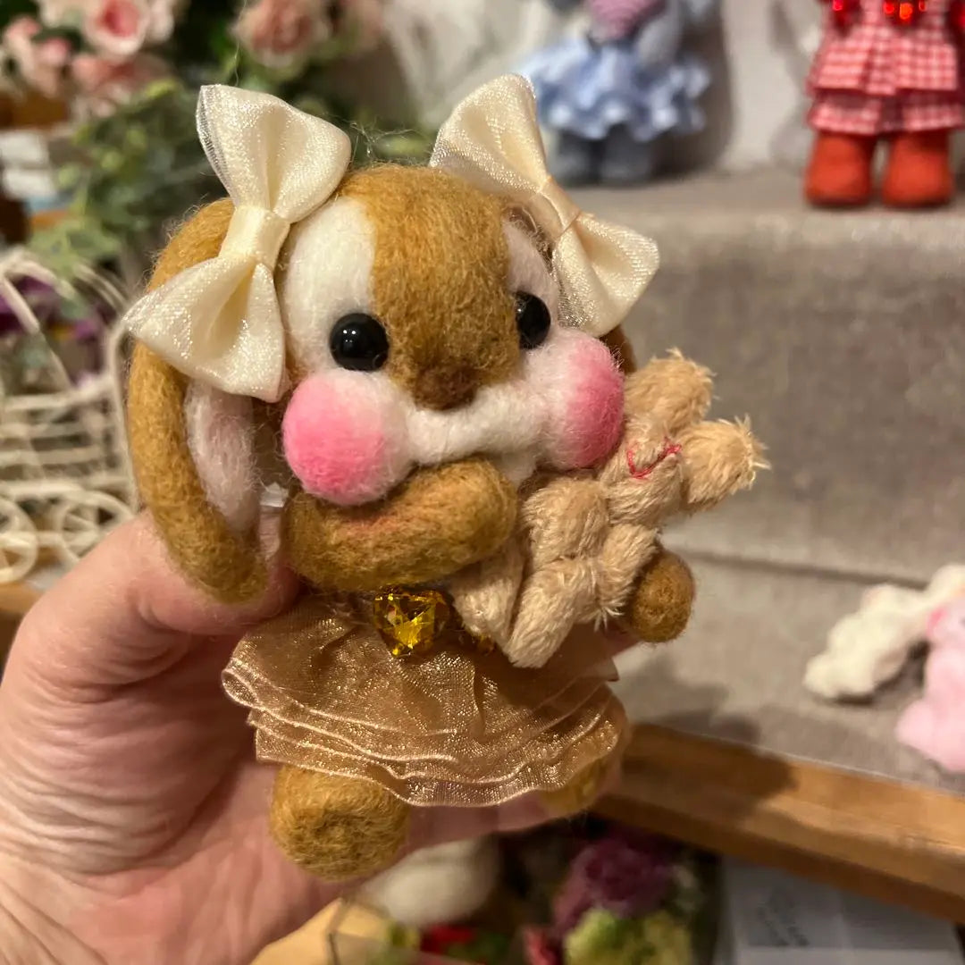 Wool Felt Chibi Rabbit DOLL Angel ☆ Caramel