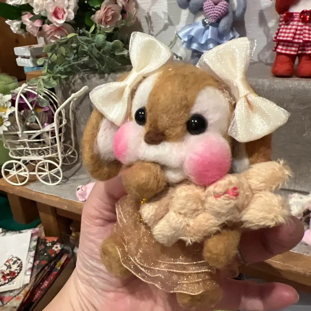 Wool Felt Chibi Rabbit DOLL Angel ☆ Caramel