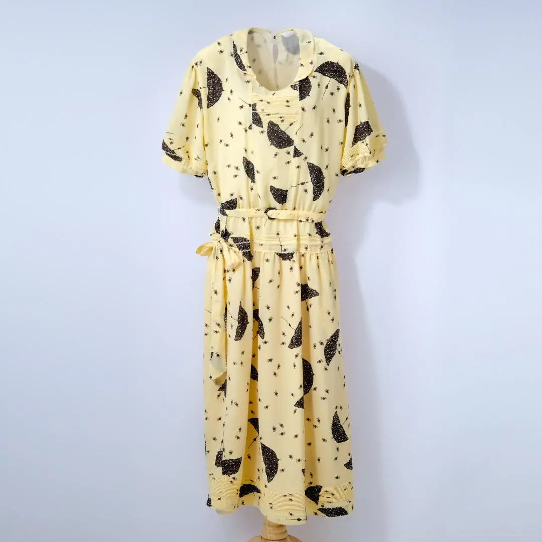 ✨Good condition✨ Kaneko Isao Dress Long Dress Yellow Umbrella Pattern Umbrella