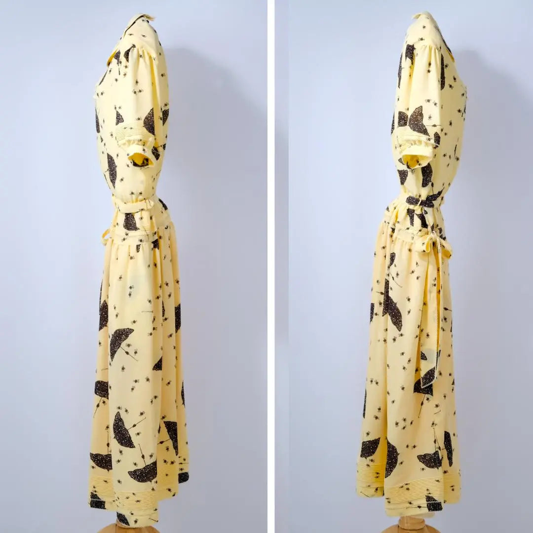 ✨Good condition✨ Kaneko Isao Dress Long Dress Yellow Umbrella Pattern Umbrella