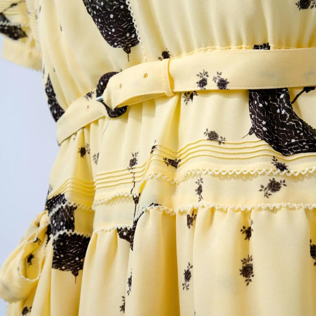 ✨Good condition✨ Kaneko Isao Dress Long Dress Yellow Umbrella Pattern Umbrella