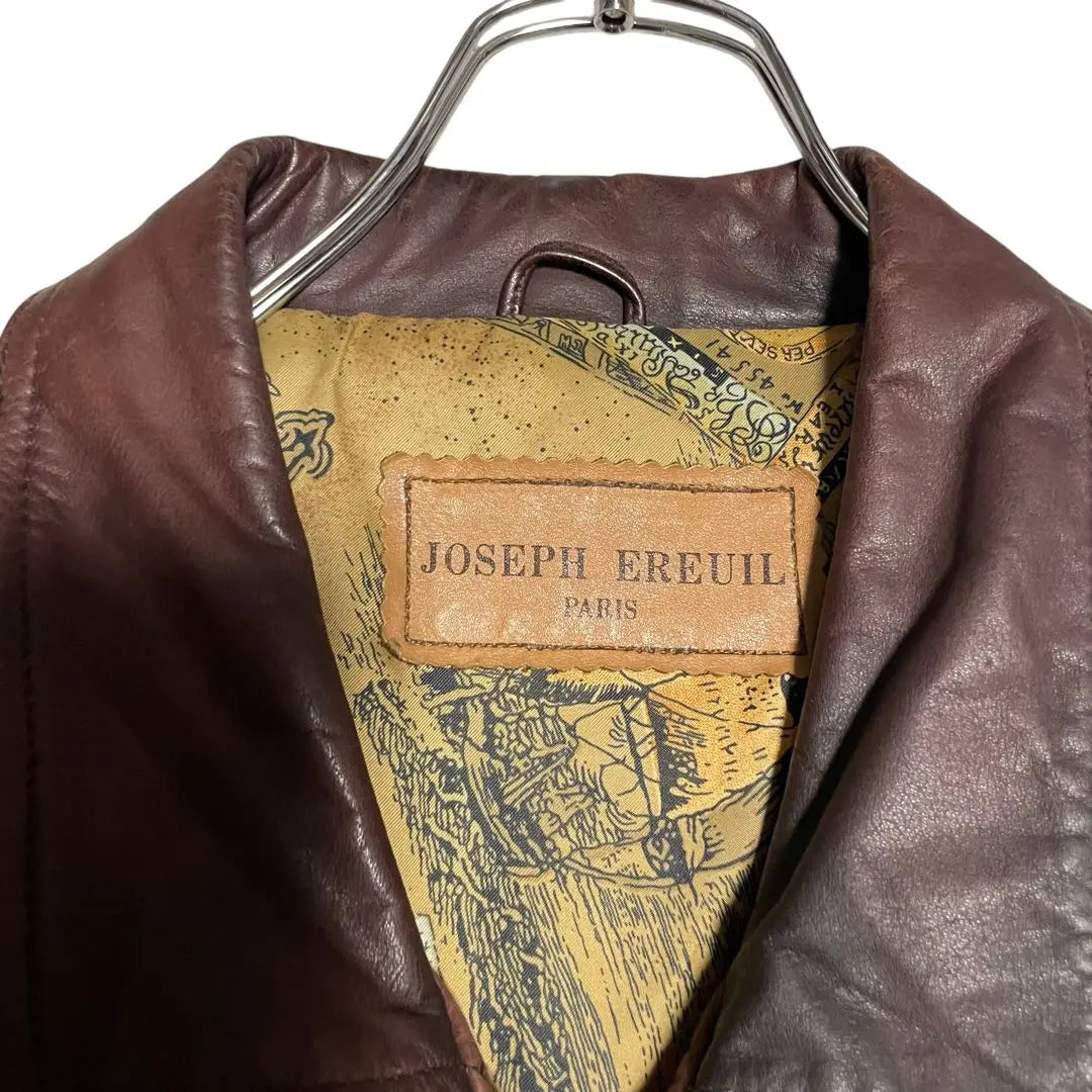 Special design [vintage] cowhide cow leather rider's jacket Bordeaux L