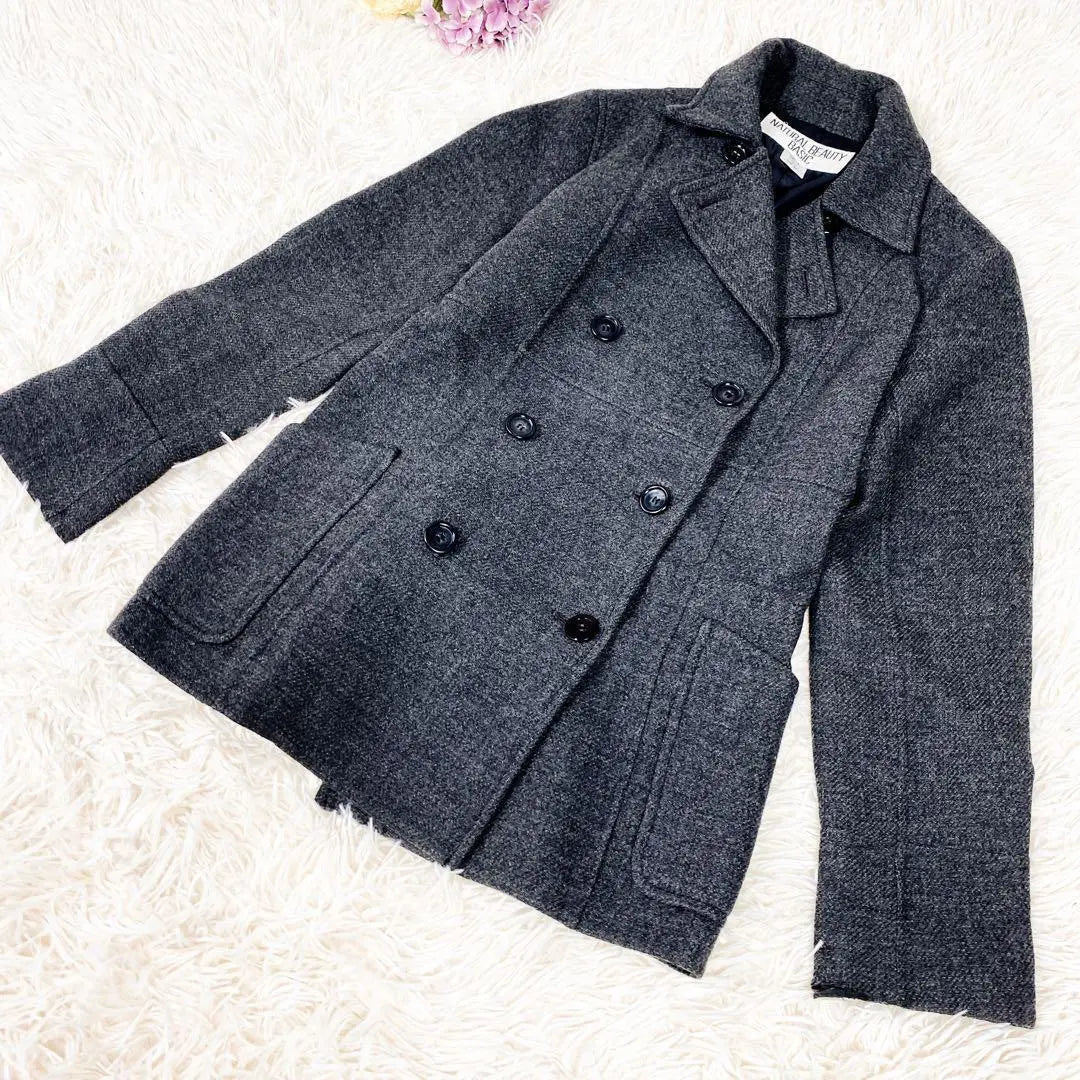 [Luxury] P coat, short length, S size, natural beauty basic